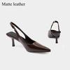 Zapatos de Mujer Franceses para Desplazamiento Stiletto Puntiagudos Boca Baja Nicho Sandalias de Tacón Alto