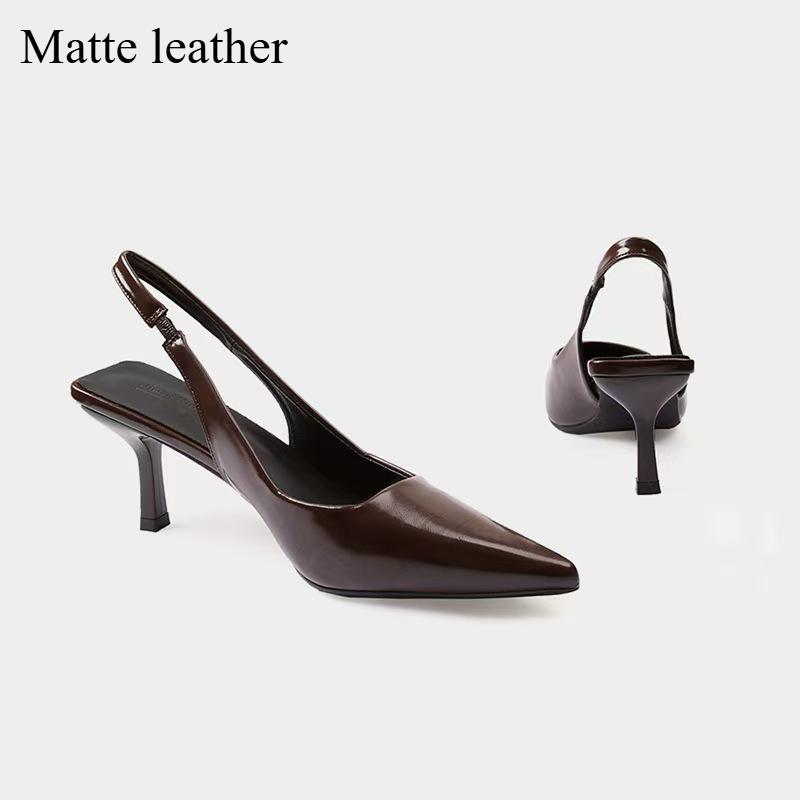 Zapatos de Mujer Franceses para Desplazamiento Stiletto Puntiagudos Boca Baja Nicho Sandalias de Tacón Alto