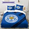 Leicester City FC  Pattern Bedding Quilt Set  Home Decoration  Gift (1 * Duvet Cover + 2 * Pillowcase  Without Core)