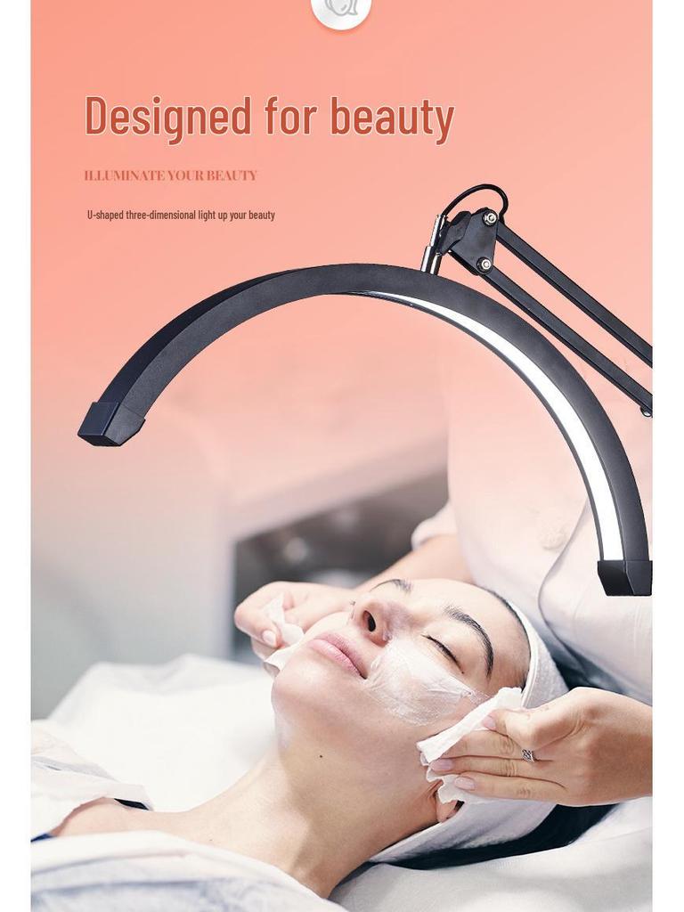 16" Half-Moon U-Shaped LED Clip-On Stand Light for Eye Protection and Permanent Makeup