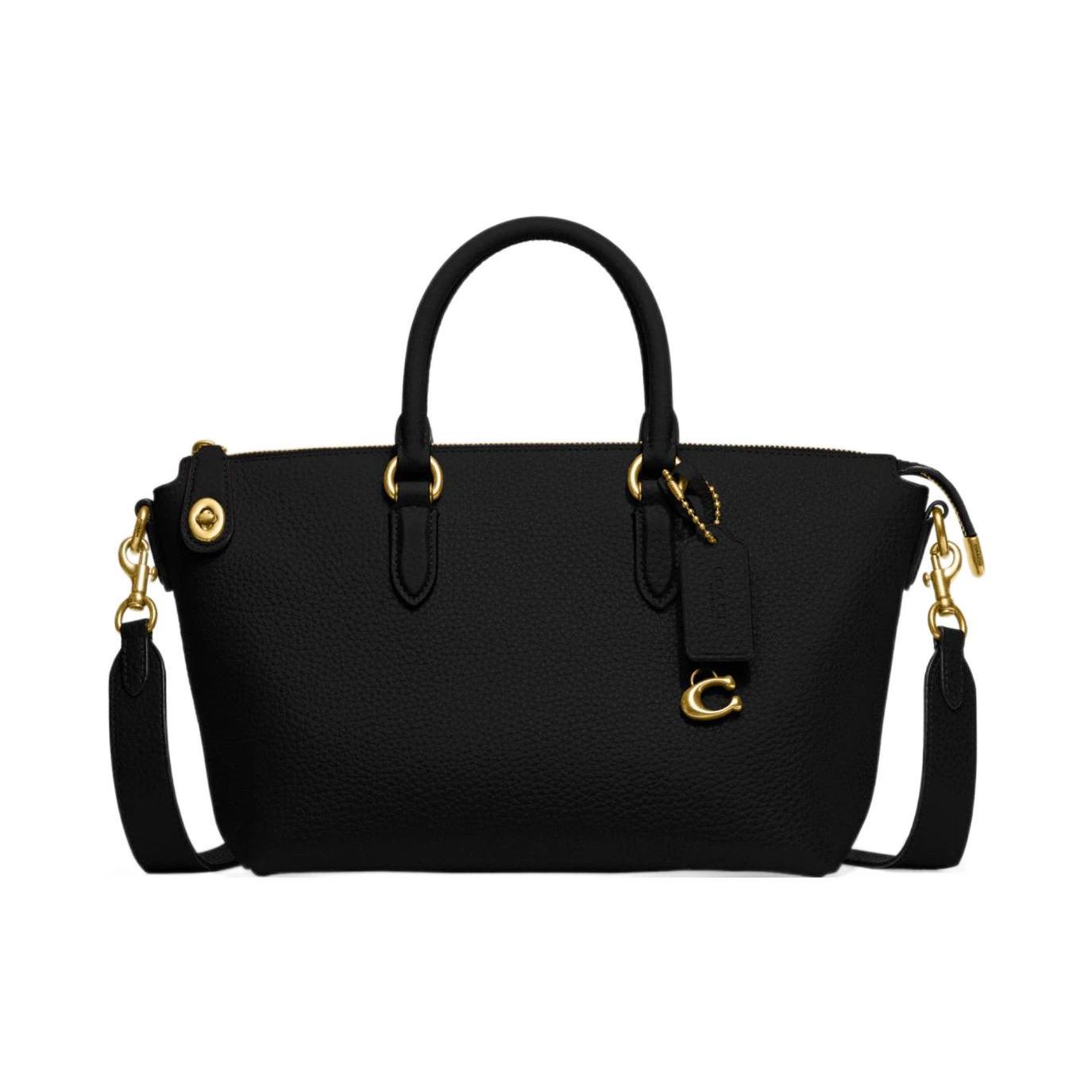 

Новый кожаный портфель COACH Cara, сумка через плечо, сумка кроссбоди, женская черная сумка CE741-B4BK 26.9*14.0*19.1CM