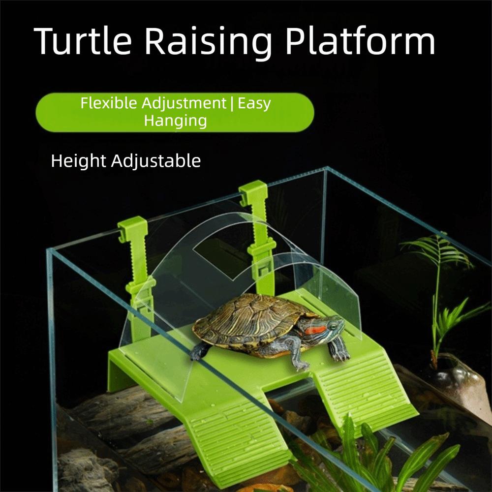 Anti-Escape Cover Turtle Basking Platform with Hooks Aquarium Basking Platform Reptile Enclosure
