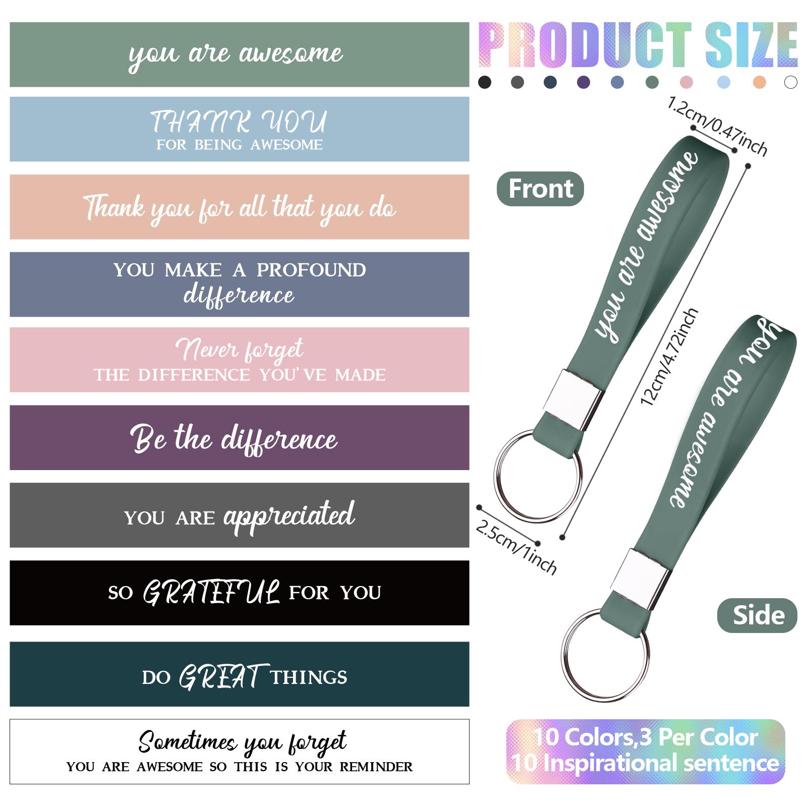 

30 шт. Подарунки подяки Надихаючі брелоки Оптом Мотиваційний силіконовий брелок Надихаючі брелоки з цитатами Ключ подяки 0