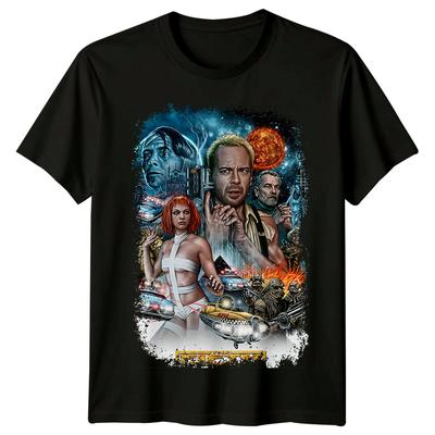 Das fünfte Element (1997) T-Shirt mit Filmplakatmotiv aus 100 % Baumwolle – Herren-Top im Retro-90er-Jahre-Stil – Unisex