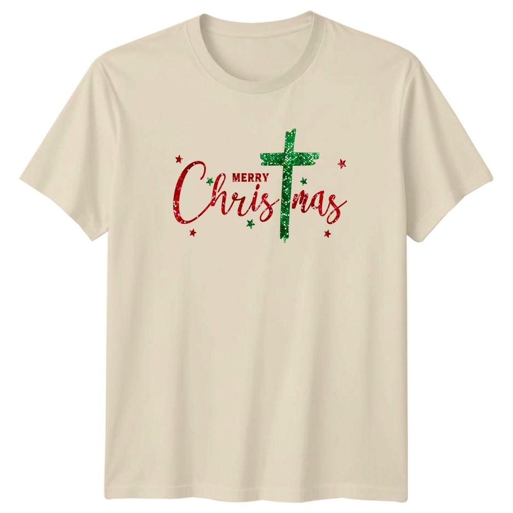 Merry Christmas Cross Holidays Unisexs TShirt Unisexs Tee Graphic Unisex Top