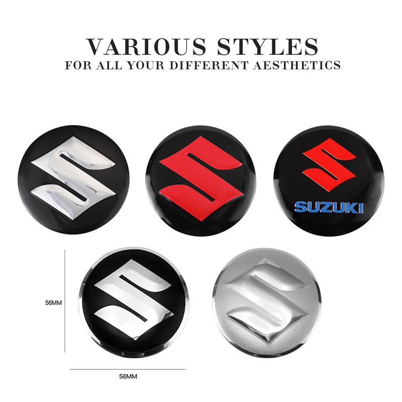4Pcs Car Emblem Wheel Hub Center Cap Sticker Rim Badge Cover For Suzuki Baleno Vitara Samurai Kaiser DZire Across Kizashi Splash