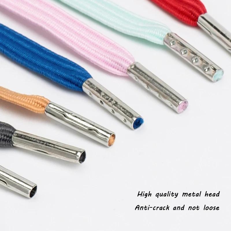Elastic Sneakers Flat Shoelaces for Shoes AF1 Metal Head Shoe Laces Women Man Shoelace Shoes Accessories Cordones Apatillas