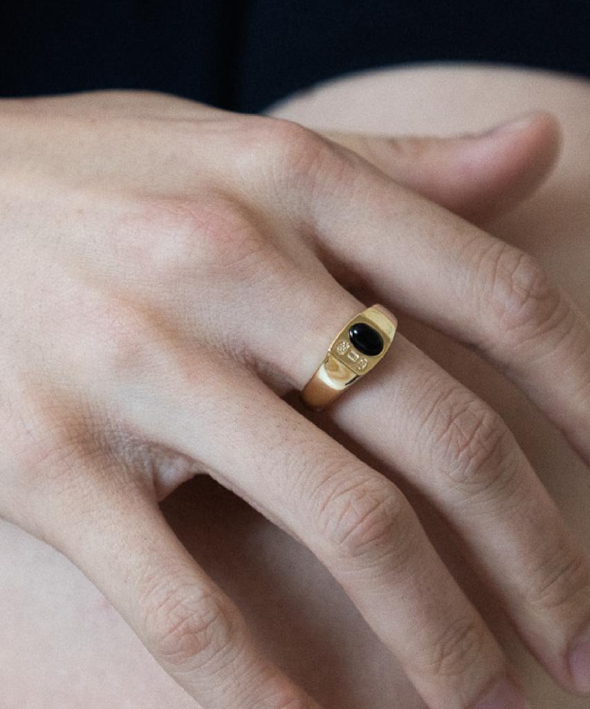 Idusum Gemstone Mark Ring (Silver 925, 14K Gold Silver Ring)