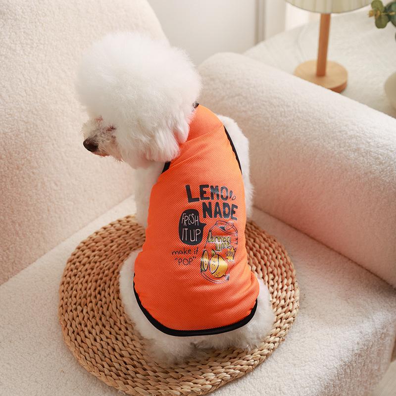 Summer Thin Printed Mesh Vest Cat Clothes Pet Vest Thin Corgi Teddy Pomeranian Dog Clothes