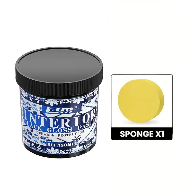 Black Plastic Restoration Cream 150ml - Renews Dashboards, Tires, and Trim Strips, Enhances Brightness and Prevents Dulling