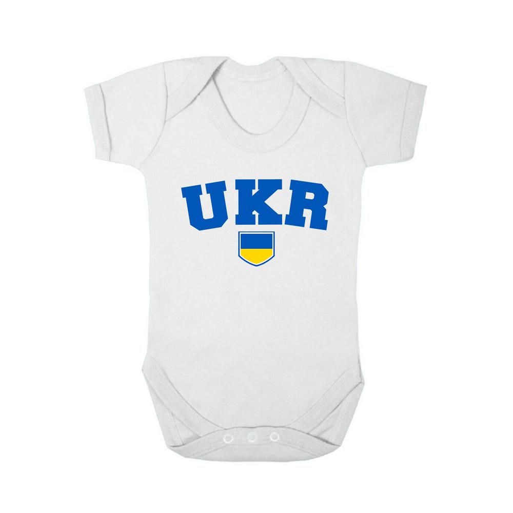 

Ukraine UKR Football Baby Grow 2024,Boys Girls Euro Kit Patriotic Bodysuit Gift XL
