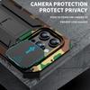 For iPhone 16e 16 15 14 Plus 13 Pro Max Rugged Metal Armor Phone Case Heavy Duty Aluminum Shockproof Cover Gorilla Glass Protect