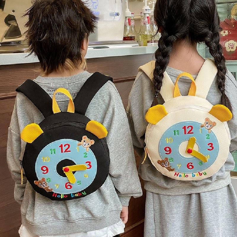 Adorable And Playful 2024 Childrens Backpack Featuring A Unique Clock Pattern For School