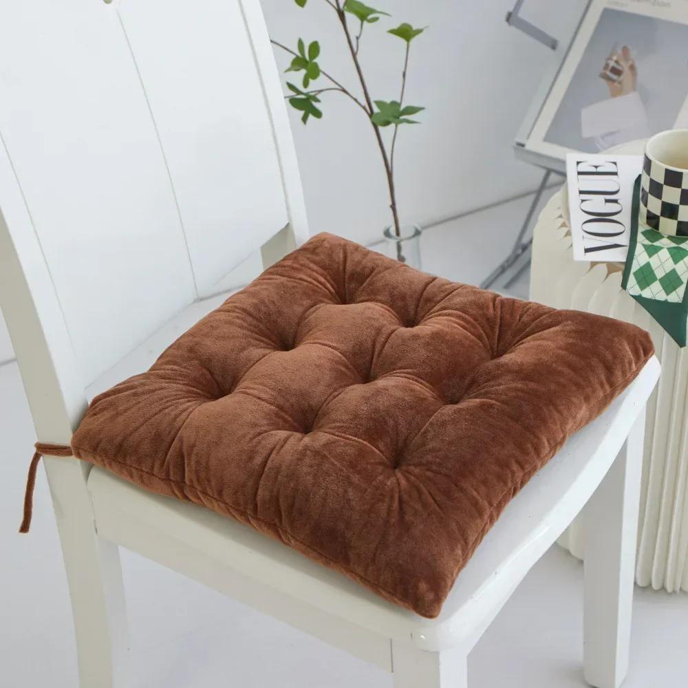 

4pcs Crystal Velvet Chair Cushions with Ties,40x40x7cmSoft Velvet Seat Pads for Kitchen Dining Chairs,Office&Living Room Chairs 4pcs 40x40cm