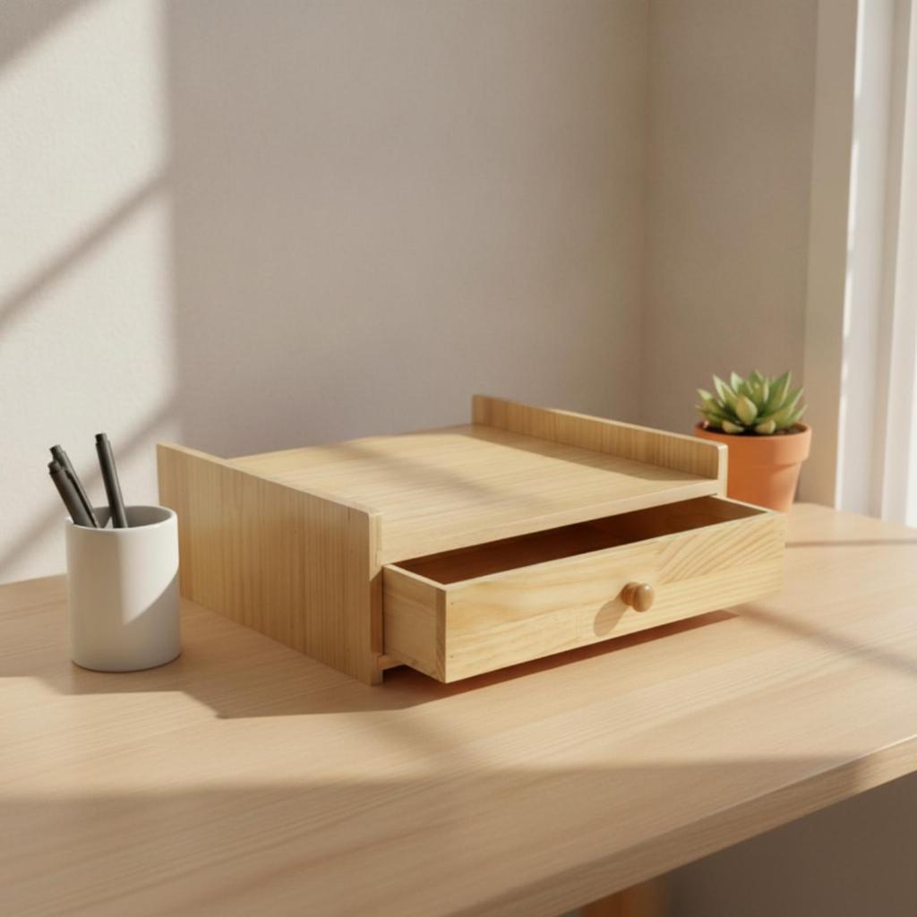 Scale Stand Organizer with Pull-out Drawer Low-Profile Desktop