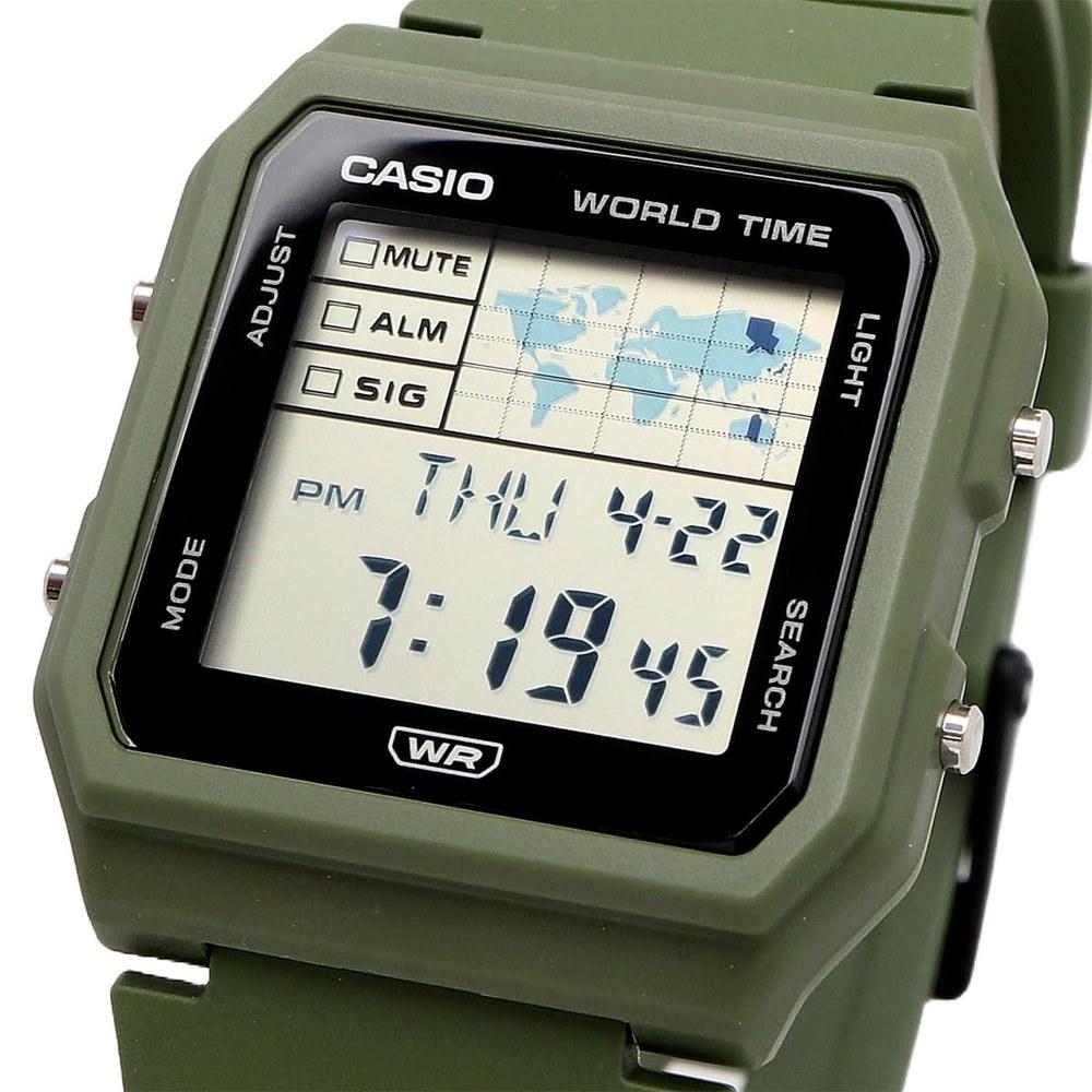 Casio World Time Digital Unisex Wristwatch LF-30W-3A Biomass Plastic Band Khaki Green
