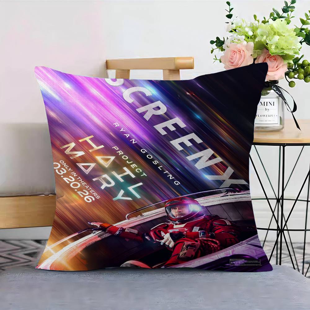 Ryan Gosling Movie Project Hail Mary  Pillow Covers Sofa Decorative Home Doublesided Printing Short Plush Cushion Cover