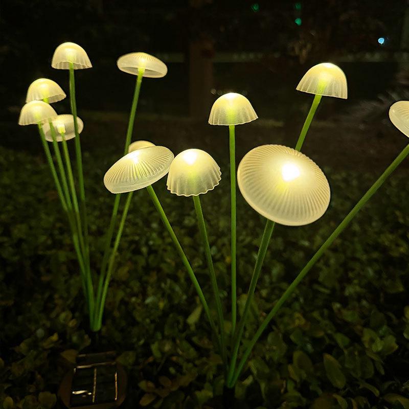 Outdoor Waterproof LED Solar Mushroom Jellyfish Decorative Light for Lawn and Courtyard Festival