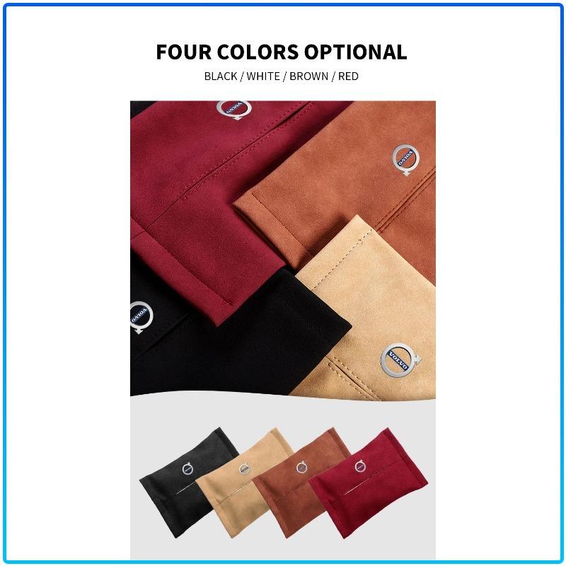 Suede Car Tissue Box Cover Sun Visor Seat Backrest Suspension For Volvo XC90 XC60 XC70 XC40 V90 V60 V40 C70 C30 S80