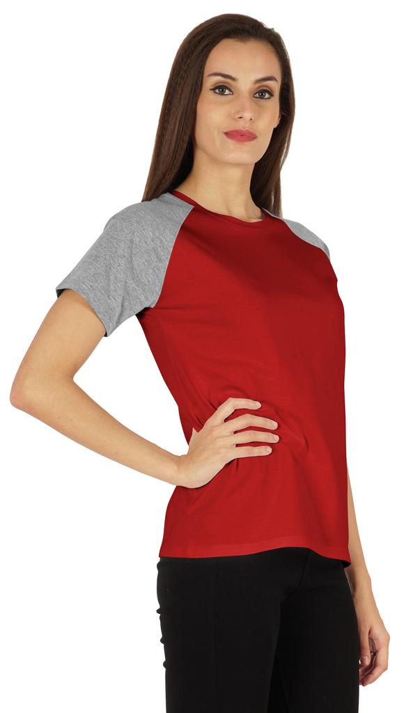 Inkmeso Women  S Raglan Short Sleeve T-Shirt Regular Fit Casual Solid Basic Tee