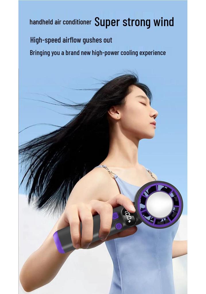 2025 Compact High-Speed Semiconductor Ice Fan with Digital Display and Powerful Wind