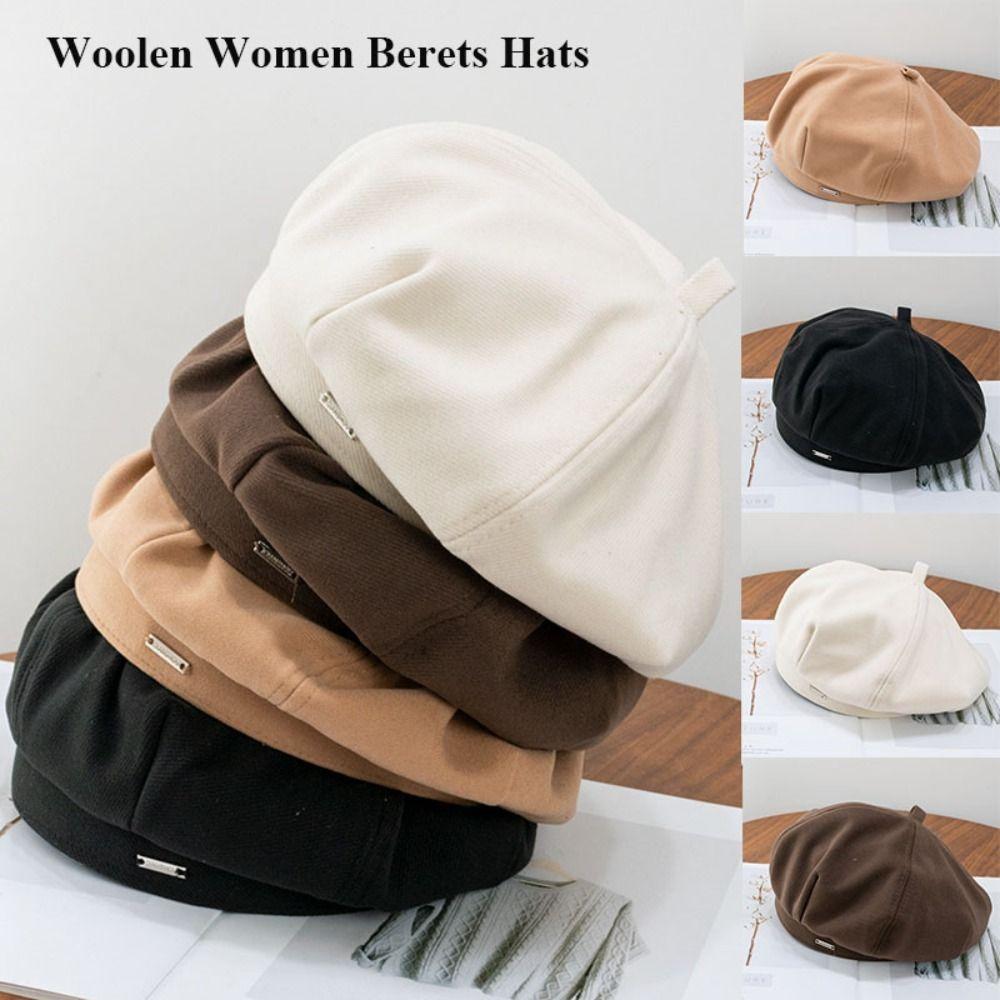 

Восьмиугольные зимние шапки для девочек, винтажная шапка французского художника, береты, зимняя одежда на открытом воздухе