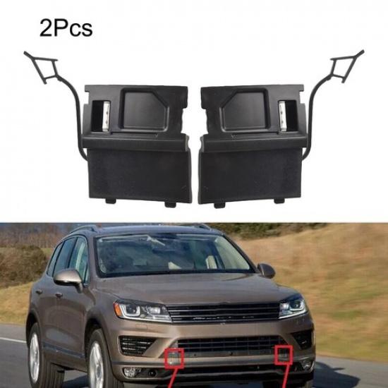 Superior Quality Pair Front Bumper Tow Hook Eye Cover Cap Black Plastic