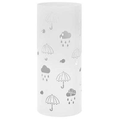 Vidaxl Umbrella Stand, Umbrella Pattern, Steel, White