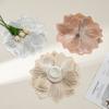 2PCS Solid Color Flower Shaped Placemat Oil-Resistant Tableware Mat Creative Coaster  Living Room