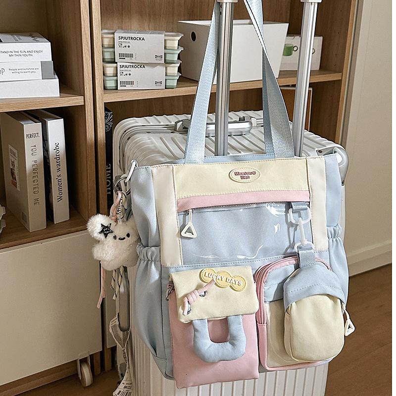 High-value messenger bag women's 2025 new cute Japanese bar pain bag large-capacity transparent junior high school shoulder bag