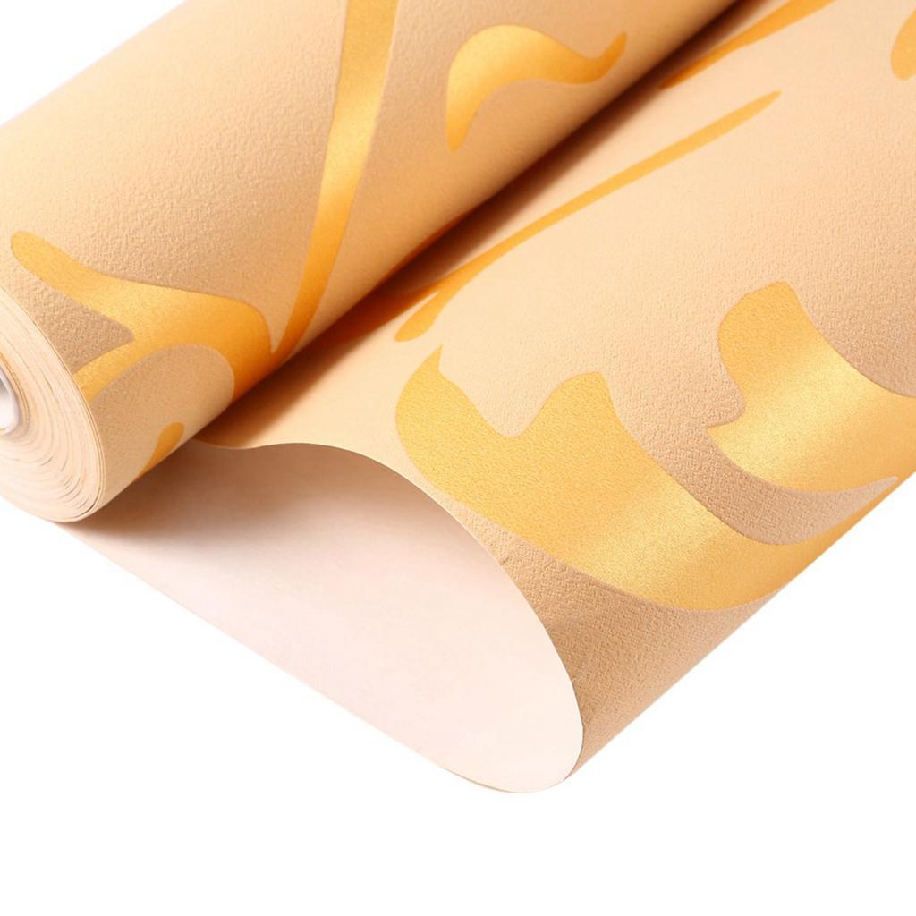 Nonwoven Wallpaper Mural Nonwoven Wallpaper Baroque Design M. Damask Ornament Gold 3‑Dimensional Optic