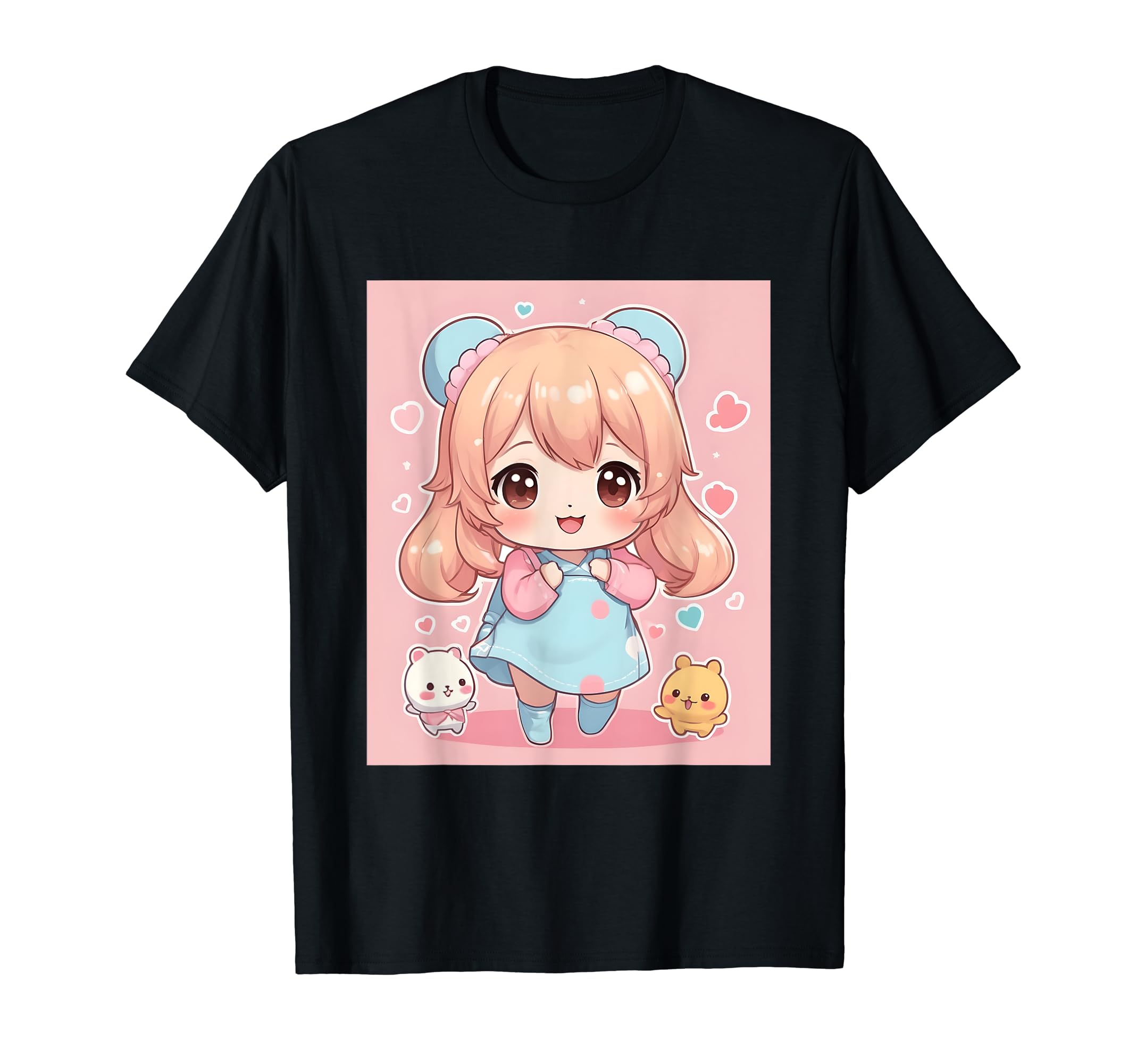 

вещи печатные Kawaii, пастель, милый, просо, японский, футболка чёрный