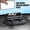 Car Phone Mount Number Plate Cellphone Mount 2-in-1 Non-Slip Suction Phone Holder Number Plate for Truck Vehicle Daily Commuting