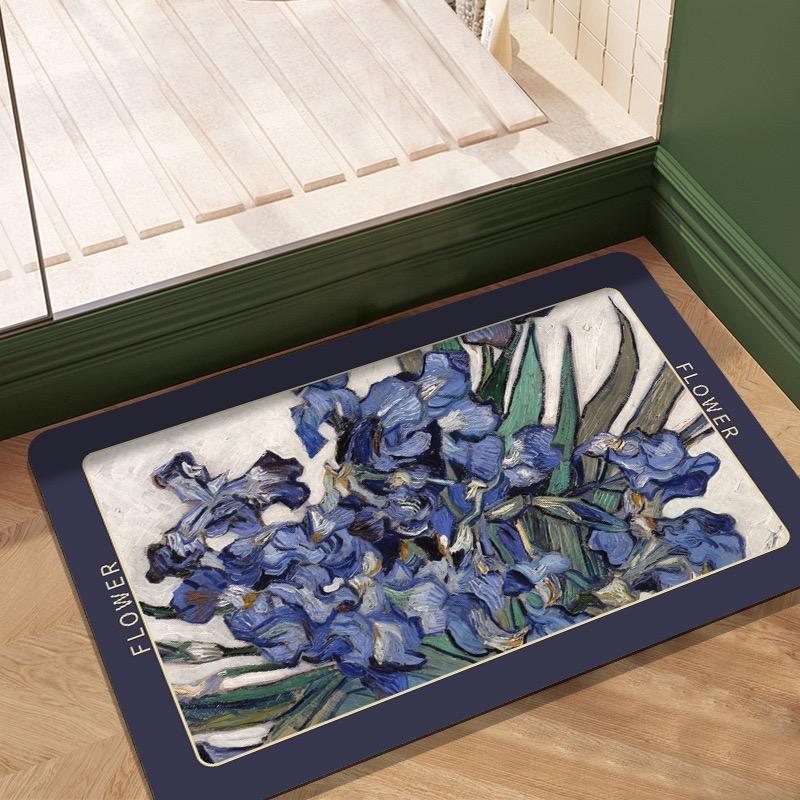 1PC Light Luxury Elegant Diatomaceous Mud Mat Bathroom Absorbent Non-Slip Mat Home Toilet Easy To Care Mat Home Decor