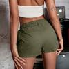 Damen Freizeit Cargo-Shorts mit elastischem Bund und Taschen, leichte, dehnbare Outdoor-Sportshorts für Sommeraktivitäten