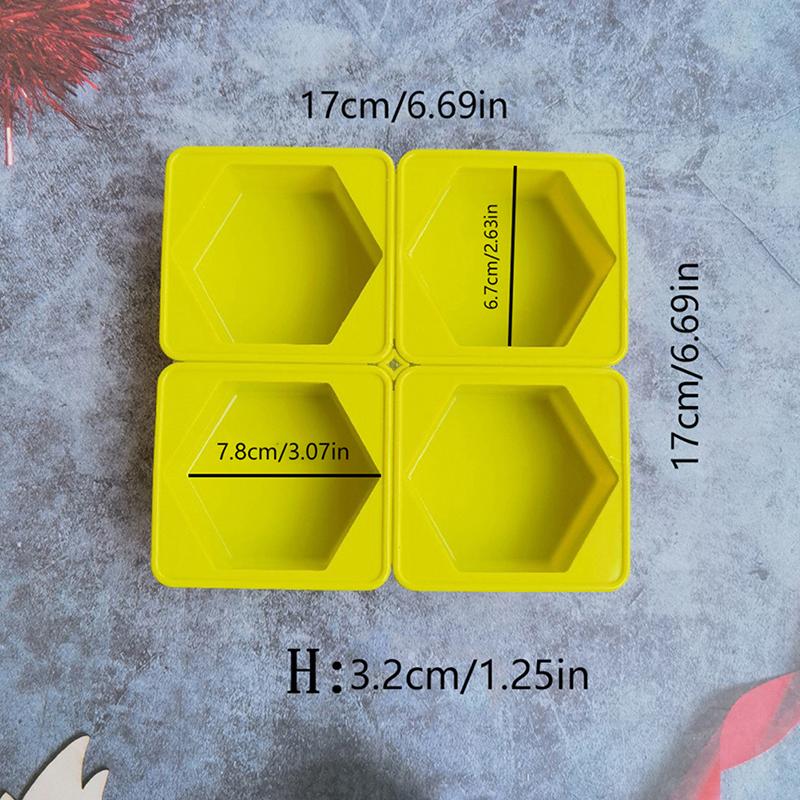 

4-х полостная силиконовая форма для мыла, изготовление ручных шестиугольных ароматерапевтических восковых гипсовых эпоксидных мыльных силиконовых форм для самостоятельного изготовления