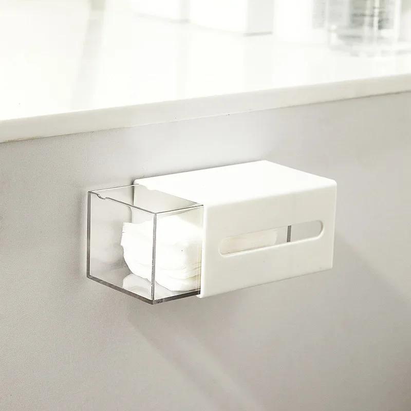 Wall Mounted Storage Box Bathroom Cosmetic Cotton Swabs Jewelry Storage Box Home Office Sundries Clips Hairpin Drawer Storage