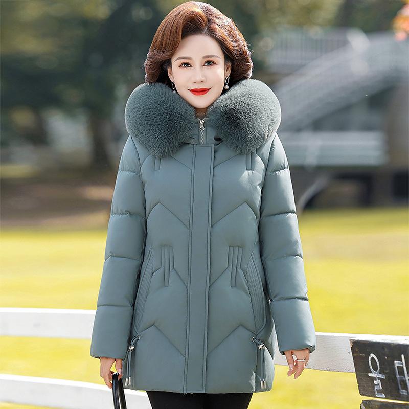 Autumn and Winter New Middle-aged and Elderly Cotton-padded Clothes Large-size Mother-padded Jackets Winter Hooded Jackets