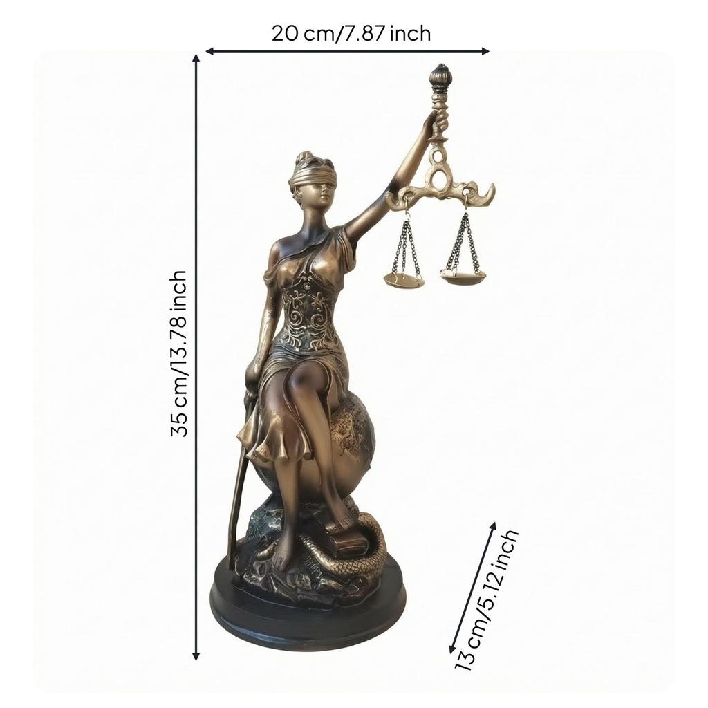 Bronze-Finish Lady Balance Decor Piece Classical for Office, Entryway