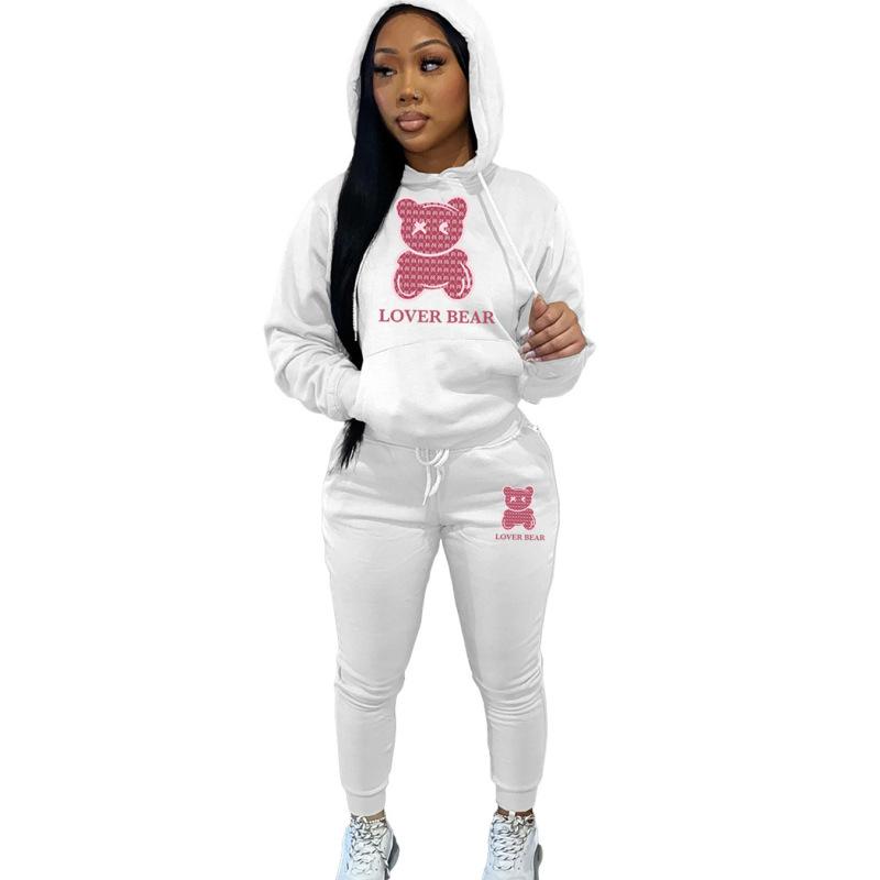 Hettegensersett Bjørnehode Trykk Joggebukser Gensersett