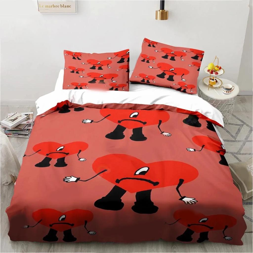 3D-Druck Lustiges Bad Bunny Un Verano Sin Ti Bettwäsche-Set Bettbezug Bettset Bettbezug Kissenbezug Bettdecke King Queen Size