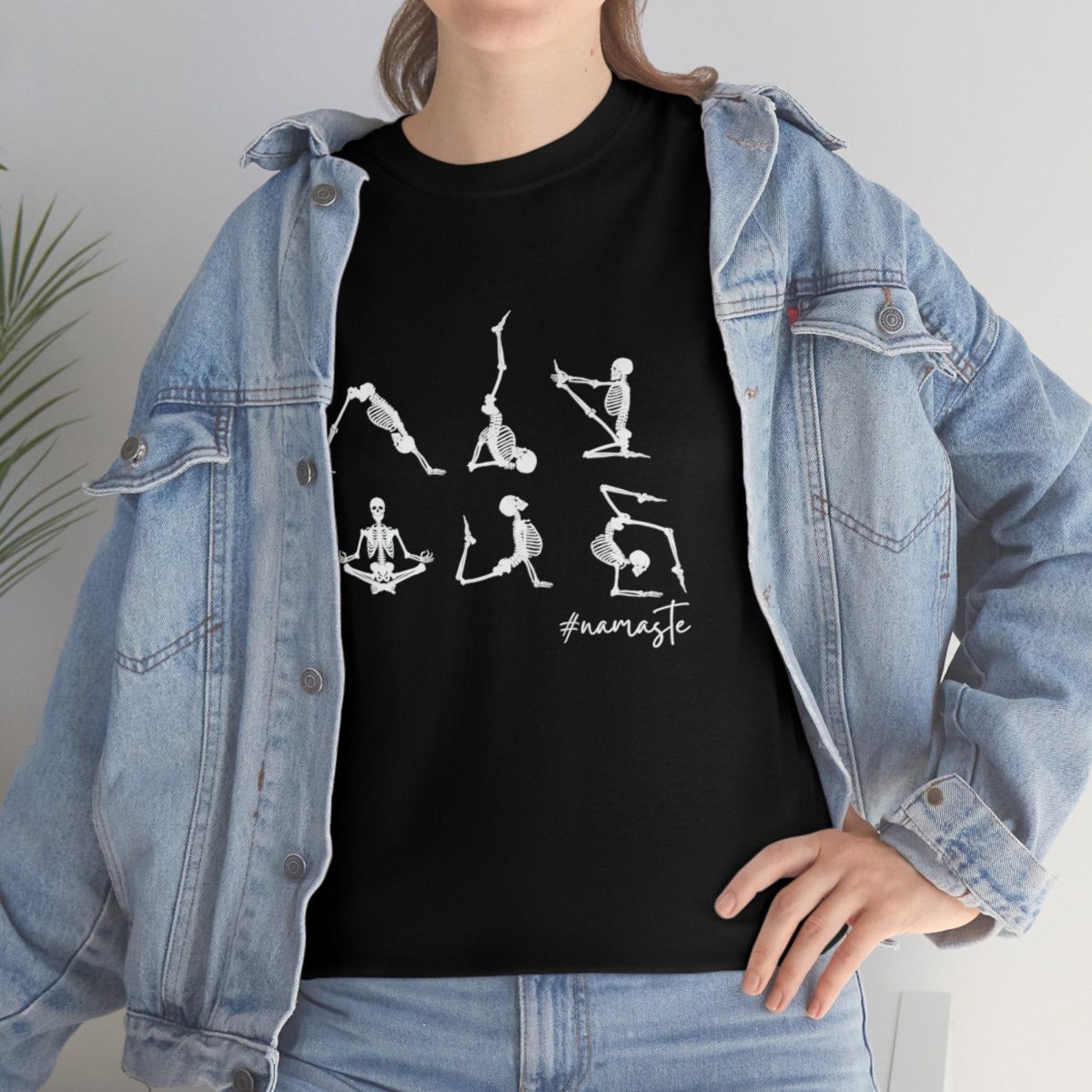 Funny Skeleton Yoga T-Shirt: Namaste Graphic Tee 2XL