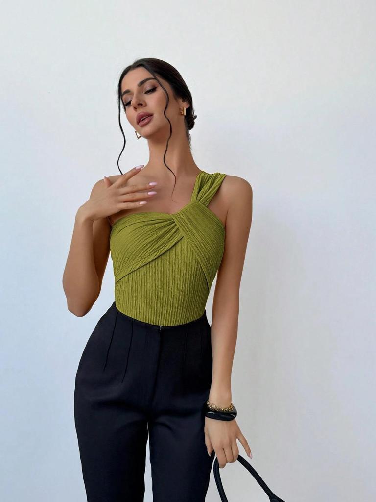 Luxury Ruched One-Shoulder Women's Swimsuit - Sexy and Stylish Swimwear