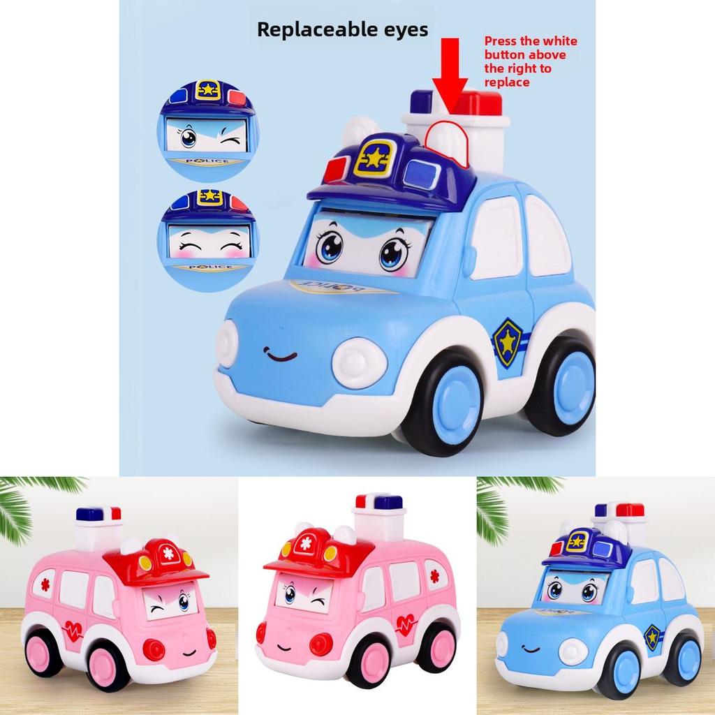 Plastic Pressing Police Car Toy For Kids With Push Drive And Visual Development