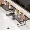 50/60cm Bathroom Counter Shelf Draining Anti Slip Faucet Shelf Heavy Duty Hollow Out Bathroom Vanity Shelf