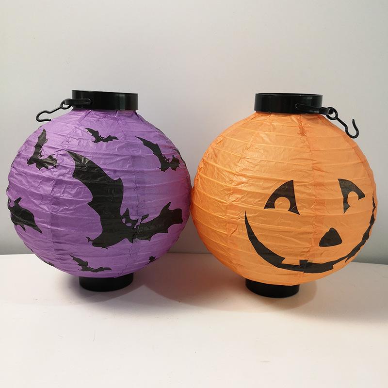 Halloween LED Pumpkin Paper Lanterns - Decor for Haunted Houses, Bars, and KTVs