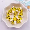 10PCS Resin Cute Colorful 3D Cartoon Bee Flower Figurines Flat Back Rhinestone Garden Scrapbook DIY Bow Decor  Accessories