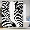 Black White Zebra Print Shower Curtain Bathroom Decor for Home Decoration Waterproof Fabric Available In Multiple Sizes
