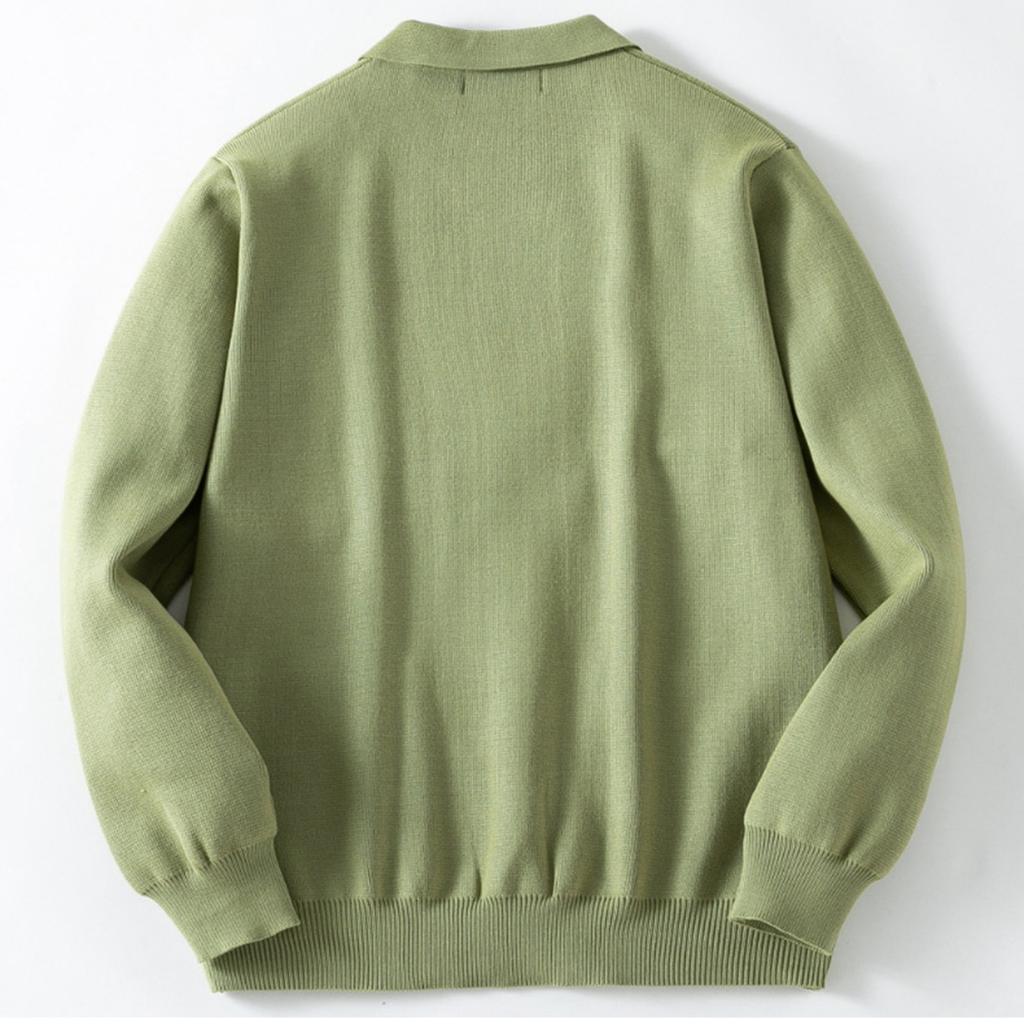 Men's Casual Square-Neck Knitted Cardigan With Multiple Pockets, Solid-Color Open-Front Sweater Coat