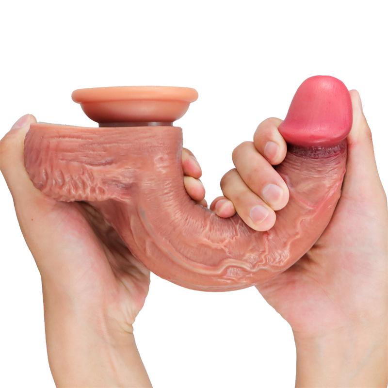 Female Masturbation Device Liquid Silicone Simulation Penis Double-layer Dildo Adult Sex Products